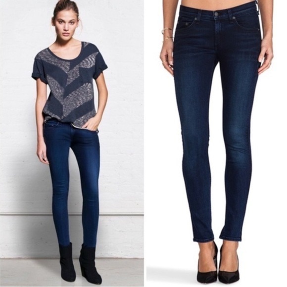 Rag & Bone Skinny Coronado Raw Hem Jeans - Picture 1 of 13
